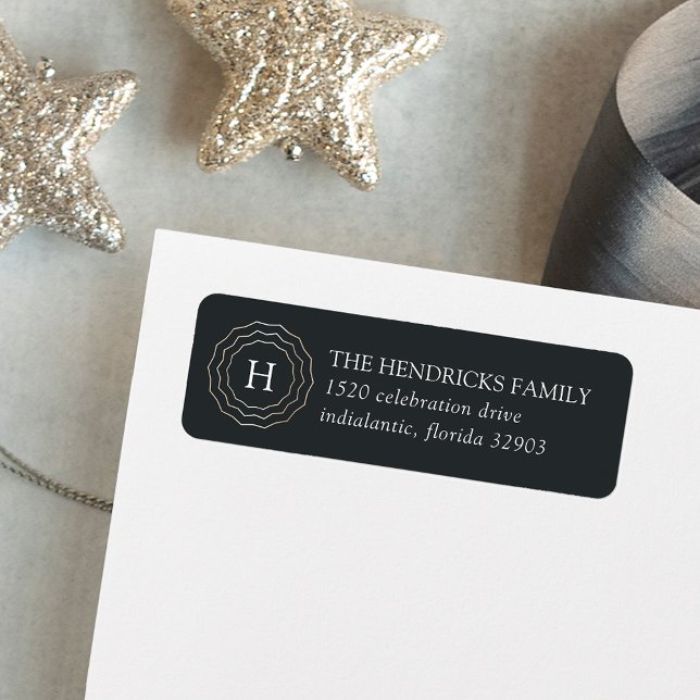 Bright Circle Monogram Return Address Return Address Label (Creator Uploaded)