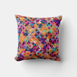 Bright Circles Abstract Vintage Background Cushion