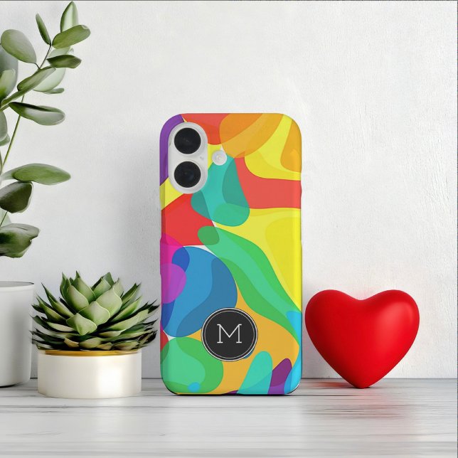 Bright Circus Colours Monogram Pattern Case-Mate iPhone Case (Creator Uploaded)