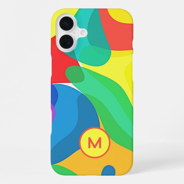 Bright Circus Colours Monogram Pattern iPhone Case (Back)