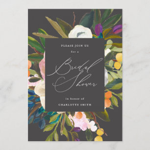 Bright Citrus Flowers   Bridal Shower Invitation