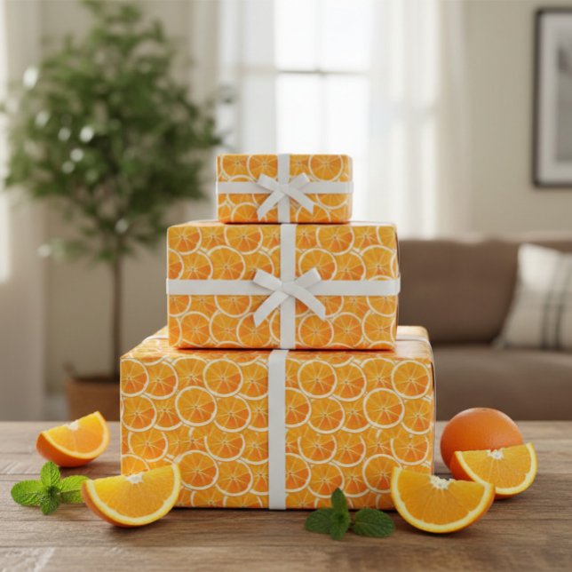 Bright Citrus Orange Slices Wrapping Paper (Creator Uploaded)