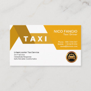 Bright Classy Energetic Orange Zest Taxi Service Business Card