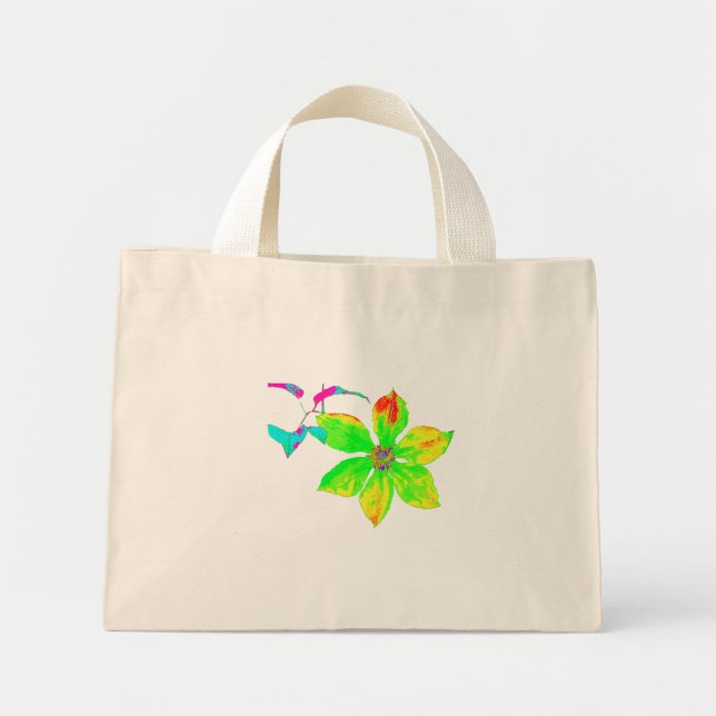 Bright Clematis Flower Mini-Bag Mini Tote Bag (Front)