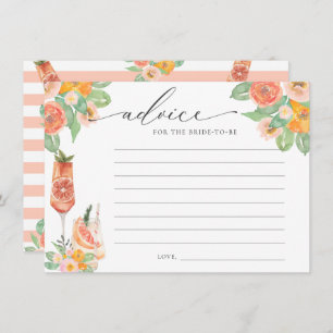 Bright Cocktail Advice for The Bride To Be Enclosure Card
