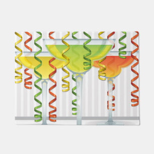 Bright cocktail and ribbon doormat