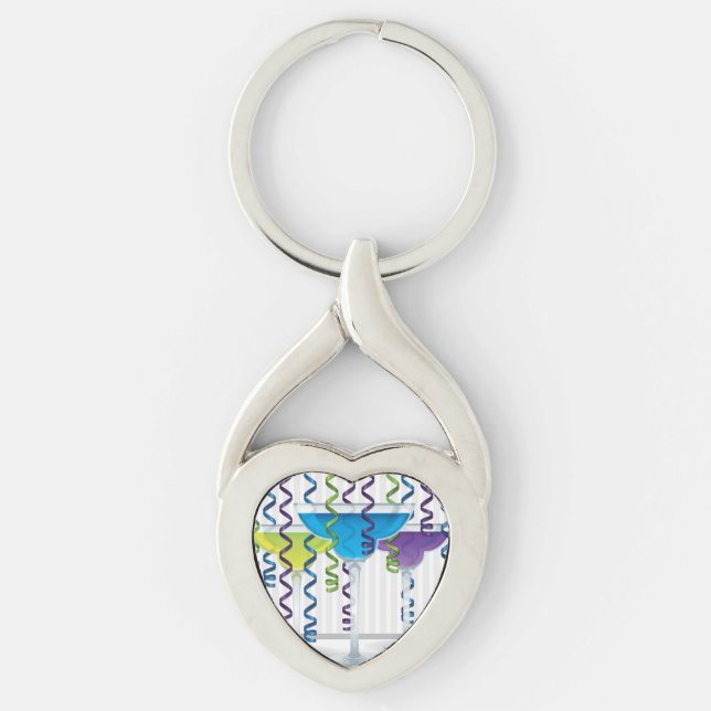 bright cocktail and ribbon key ring (Front)