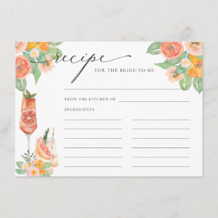 Bright Cocktail Recipe for The Bride To Be Enclosure Card