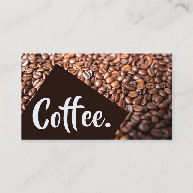 Bright Coffee Beans Block Simple Double Punch Loyalty Card (Front)