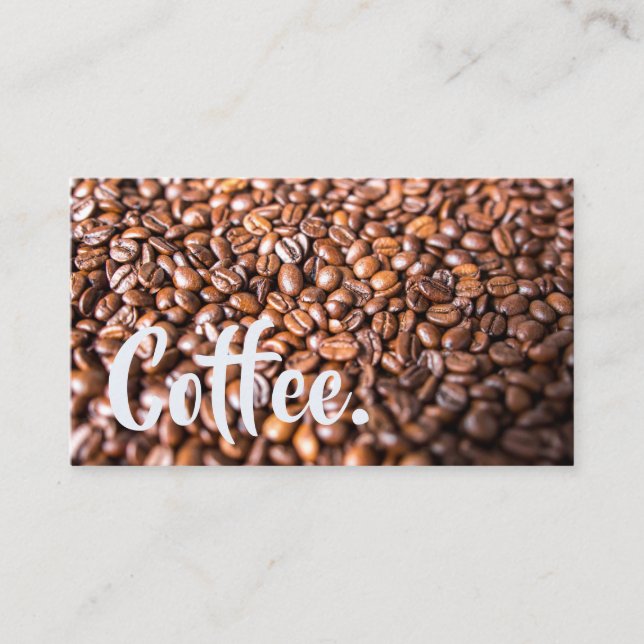 Bright Coffee Beans Simple Double Punch Loyalty Card (Front)