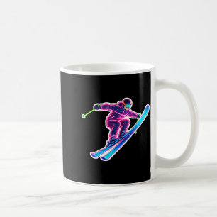 Bright color skiing art ski lover skier winter coffee mug