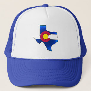Bright Colorado flag Texas outline hat