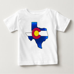 Bright Colorado flag Texas outline infant tshirt