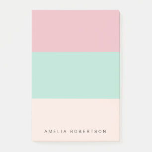 Bright colorblock personalised  post-it notes