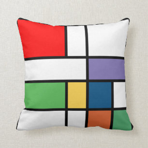 Bright Colorblock Pop Art Throw Pillow