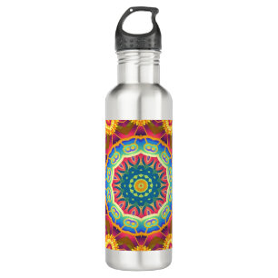 Bright Colorful Abstract Floral Mandala 710 Ml Water Bottle