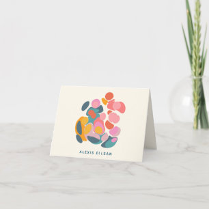 Bright Colorful Abstract Shapes Personalized Note Card