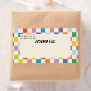 Bright Colorful Checkerboard with Return Address