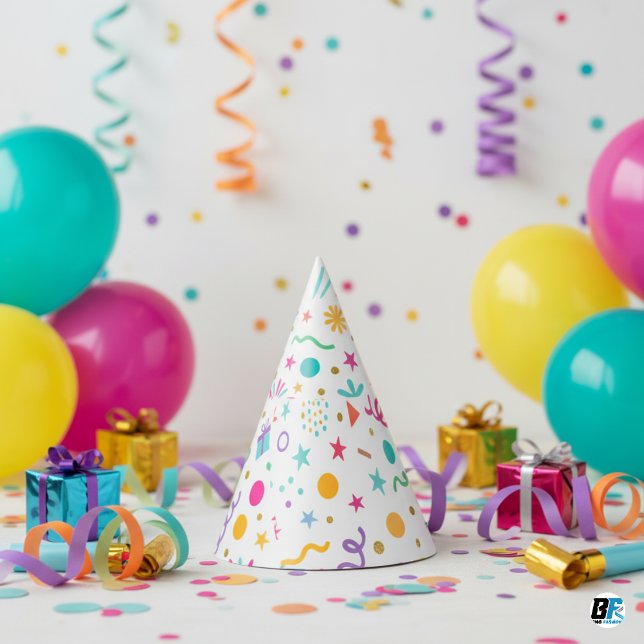 Bright Colorful Confetti Party Hat (Creator Uploaded)