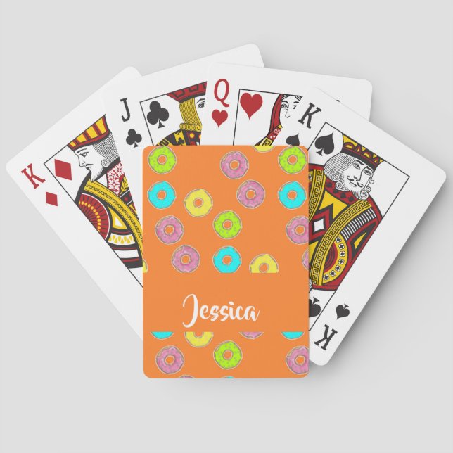 Bright colorful donuts playing cards (Back)