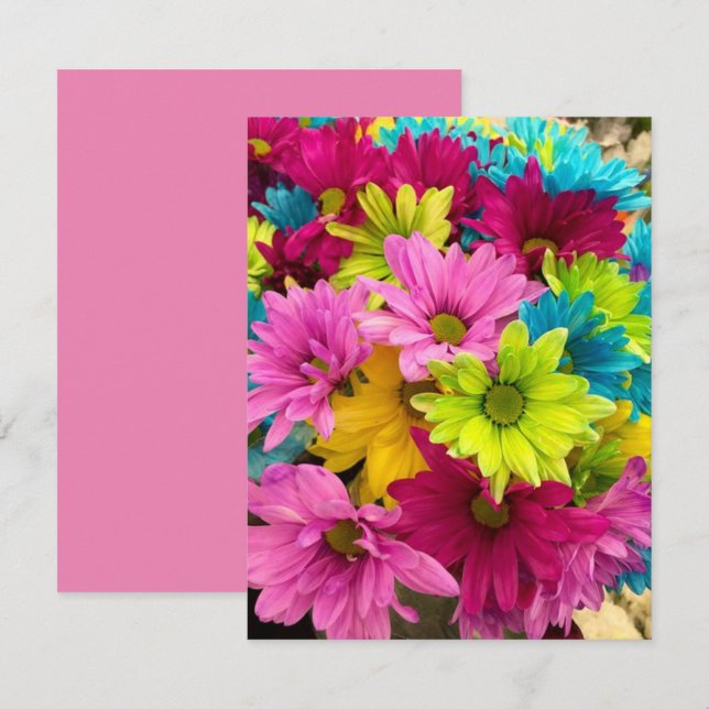 BRIGHT COLORFUL FLOWERS INVITATION (Front/Back)
