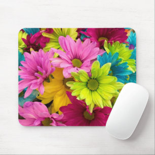 BRIGHT COLORFUL FLOWERS MOUSE PAD