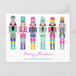 BRIGHT COLORS NUTCRACKERS CHRISTMAS  POSTCARD