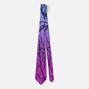 Bright Colour Blue and Pink Neon Gradient Abstract Tie