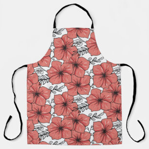 Bright Colour Floral Sketch, Seamless. Apron
