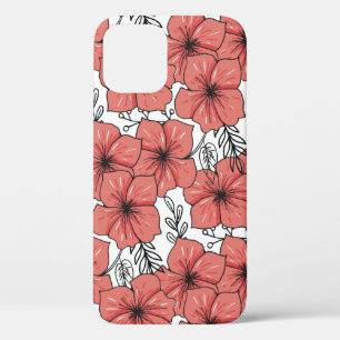 Bright Colour Floral Sketch, Seamless. iPhone 12 Case