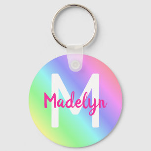 Bright Colour Gradient Ombre Rainbow Colourful Nam Key Ring