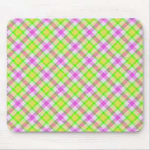 Bright Colour Plaid Mouse Pad
