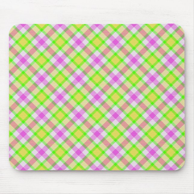 Bright Colour Plaid Mouse Pad (Front)