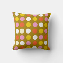 Bright colour polka dots. Yellow, pink, white