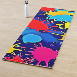 Bright Colour Splatter Yoga Mat