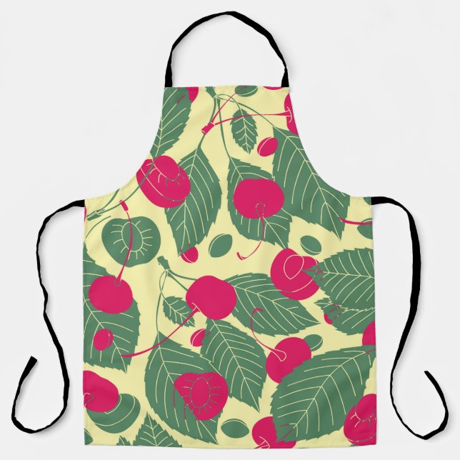 Bright colour summer pattern with cherries. Illust Apron (Front)