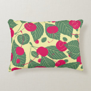 Bright colour summer pattern with cherries. Illust Decorative Cushion