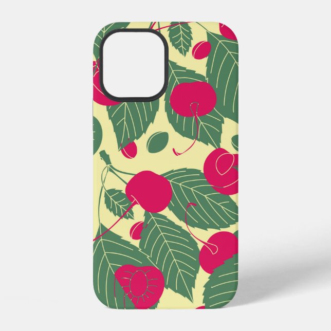 Bright colour summer pattern with cherries. Illust iPhone Case (Back)
