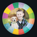 Bright Colour Wheel Round Photo Magnet<br><div class="desc">A fun gift for friends and family this colourful rainbow frame is the perfect addition to any fun photo.</div>
