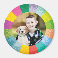 Bright Colour Wheel Round Photo Magnet