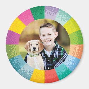 Bright Colour Wheel Round Photo Magnet