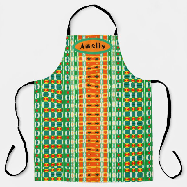 Bright Coloured Abstract Pattern Apron (Front)