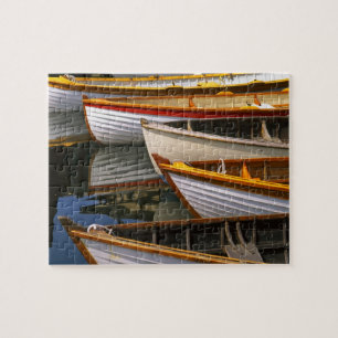 Bright coloured boats at the Wooden Boat Centre Jigsaw Puzzle
