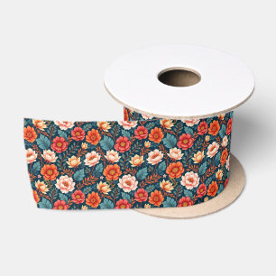 Bright Coloured Chinoiserie Satin Ribbon