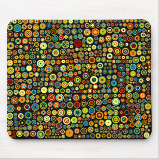 Bright Coloured Dots in Trendy Retro Style Mouse Pad