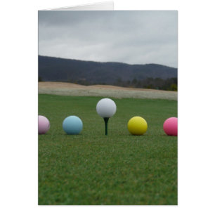 bright coloured Golf Balls on a mountain