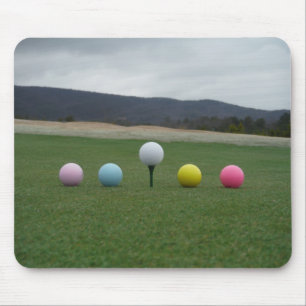 bright coloured Golf Balls on a mountain Mouse Pad