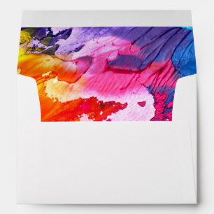 Bright Coloured Lined Envelope With Return Address