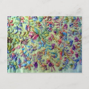 Bright coloured mexican dress postcard
