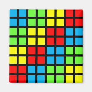 Bright Coloured Optical Illusion Magnet (square)